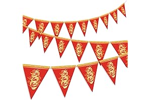 Whaline Chinese New Year Dragon Pennant Bunting Banner