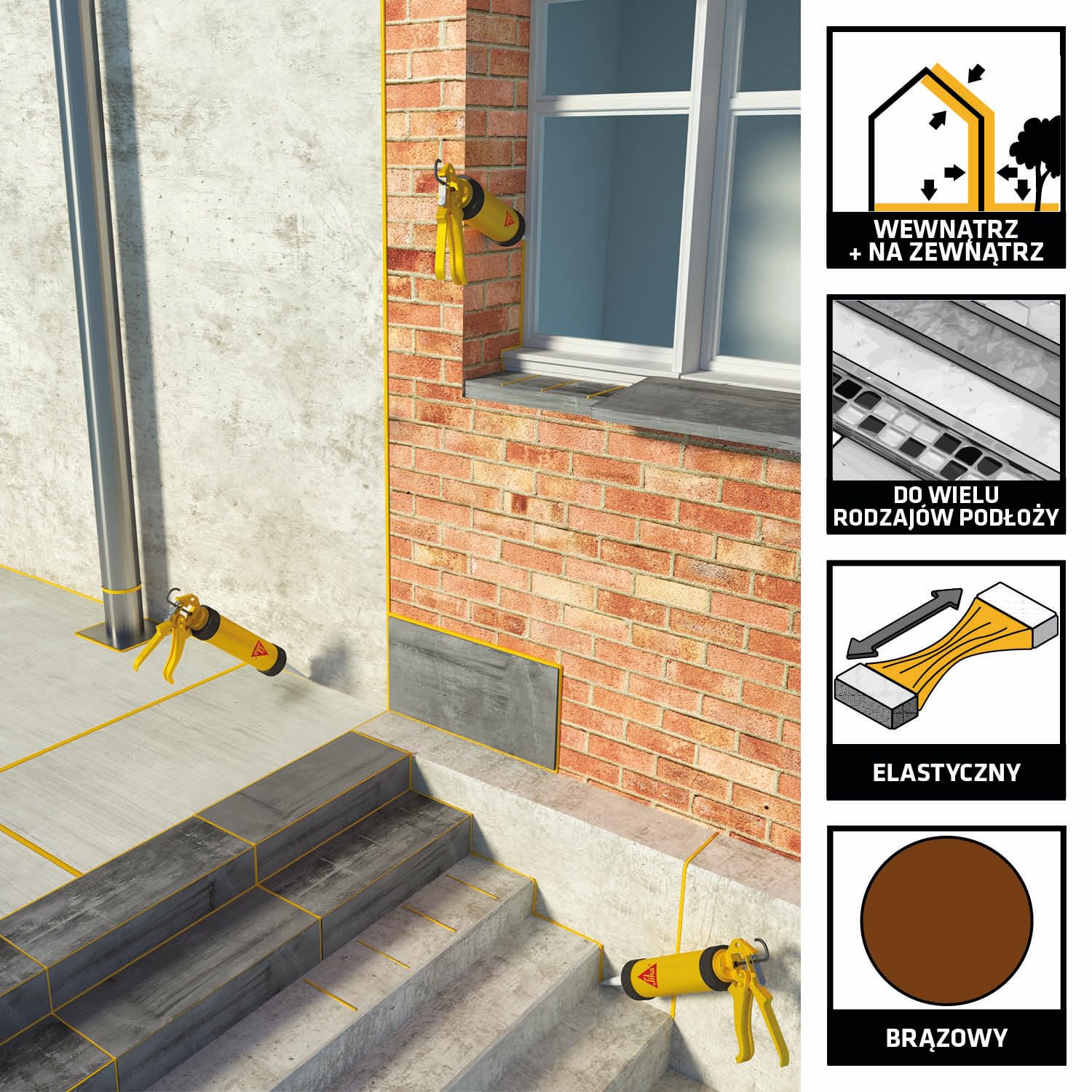 SIKA - Klej uszczelniacz - Sikaflex-11FC Purform - Brązowy - 300ml | Uniwersalny klej i uszczelniacz - Do wnętrz i na zewnątrz - Przyczepność do wielu podłoży