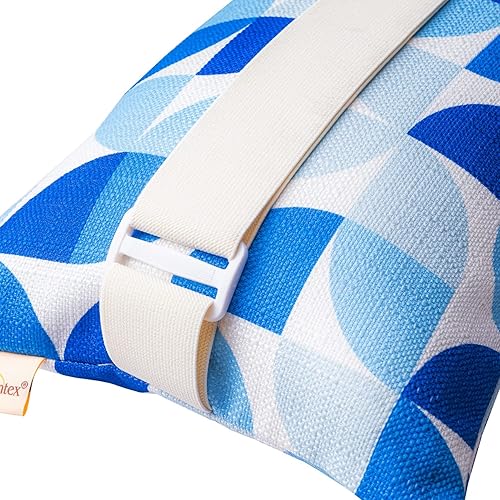 Miniatura 6 de Almohadas para reposacabezas para sillas de patio, repisa al aire libre, piscina, sala de estar, con inserto de rayas elásticas ajustables para