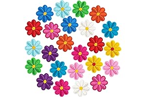 PAGOW 24 Pcs Flower Iron on Patches: Vibrant Embroidered Appliques for Creative Enhancements