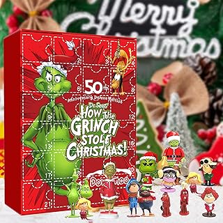 2023 Christmas Grinch Advent Calendar | Grinch Monster 24 Days Countdown Advent Calendar with 24 PCS Various Grinch Figures Characters, Countdown Advent Calendar Surprise Gift for Kids Adults