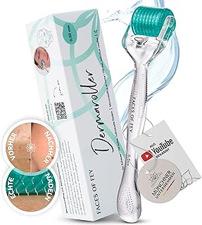 e Anzeige – FACES OF FEY Dermaroller Gesicht 0,5mm – 192 Echte Nadeln aus Chirurgenstahl – Microneedling Roller ...