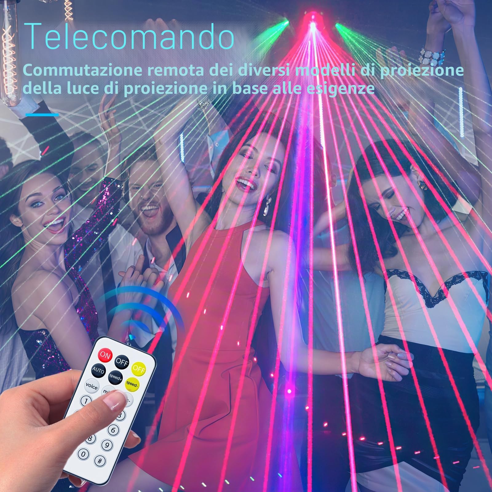 Luce da discoteca per feste, Moving Head, LED RGB, proiettore DJ, controllo musicale, DJ, effetto DMX, per KTV, riunioni di famiglia, matrimonio, compleanno, Halloween (T100)