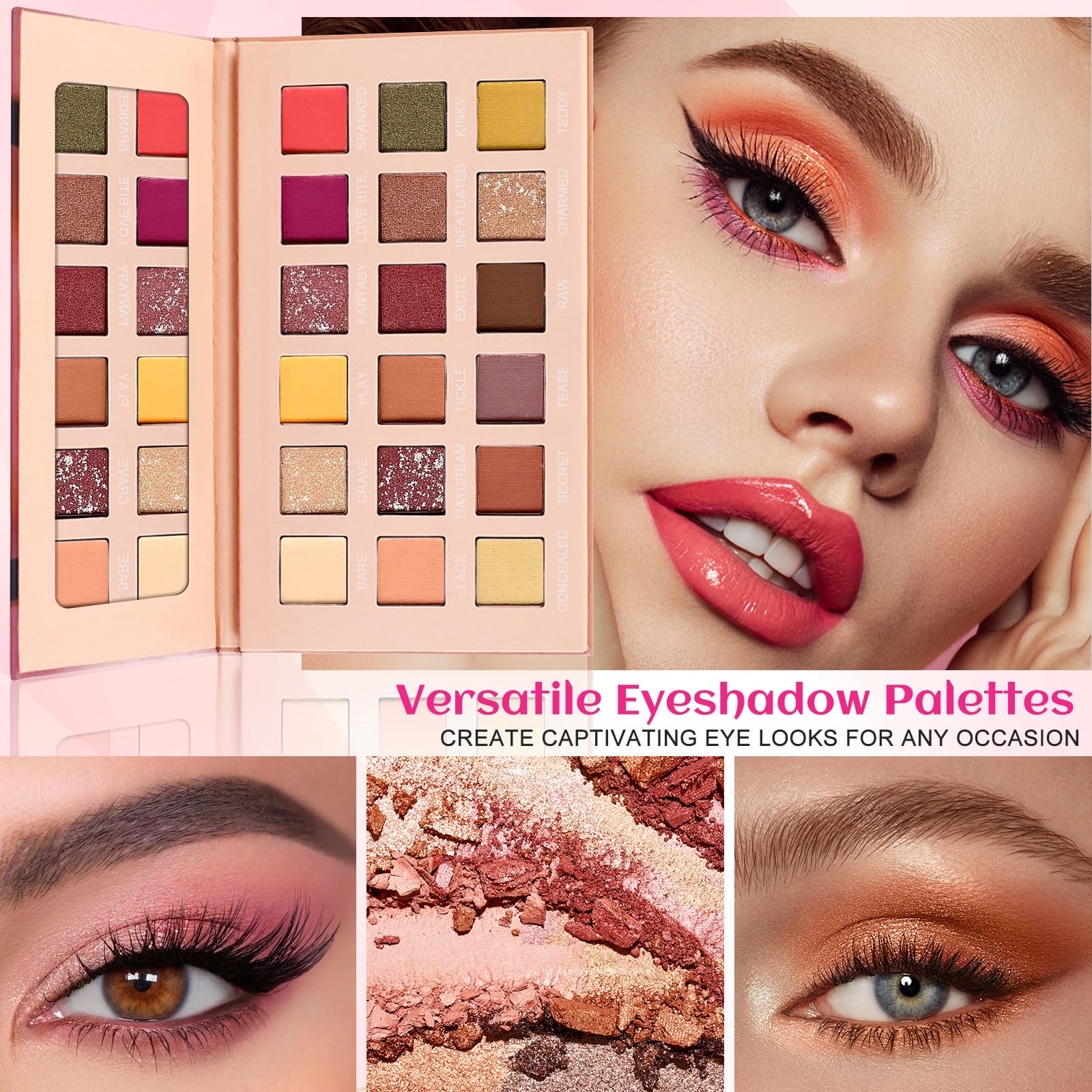 Kit de Maquillage Complet, Coffret Cadeau de Maquillage Femme Ado Fille, Coffret de Maquillage avec Ombres Paupière, Fond de Teint, Correcteur, Gloss à Lèvres, Crayon à Sourcils, Mascara, Trousse