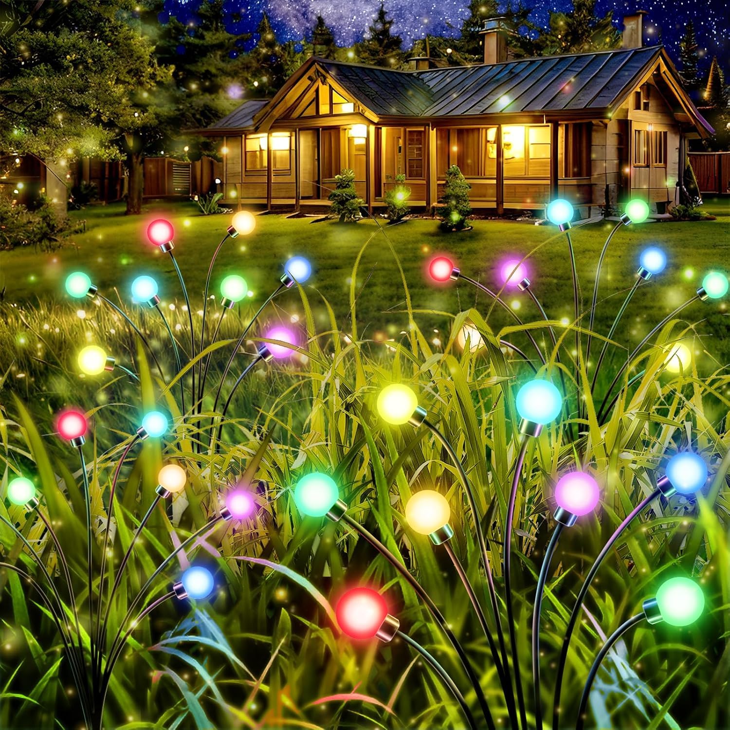 Luces Solares de Luciérnaga, Luz Solar Exterior Jardin, LED Lámparas Luciérnagas, Impermeable Luces para Patio, Lámparas Solares para Exterior y Jardin