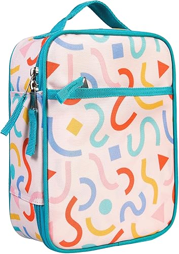 Wildkin ECO rPET Bolsa de almuerzo original aislada Duradera, elegante, ideal para la escuela y viajes Confeti melocotón