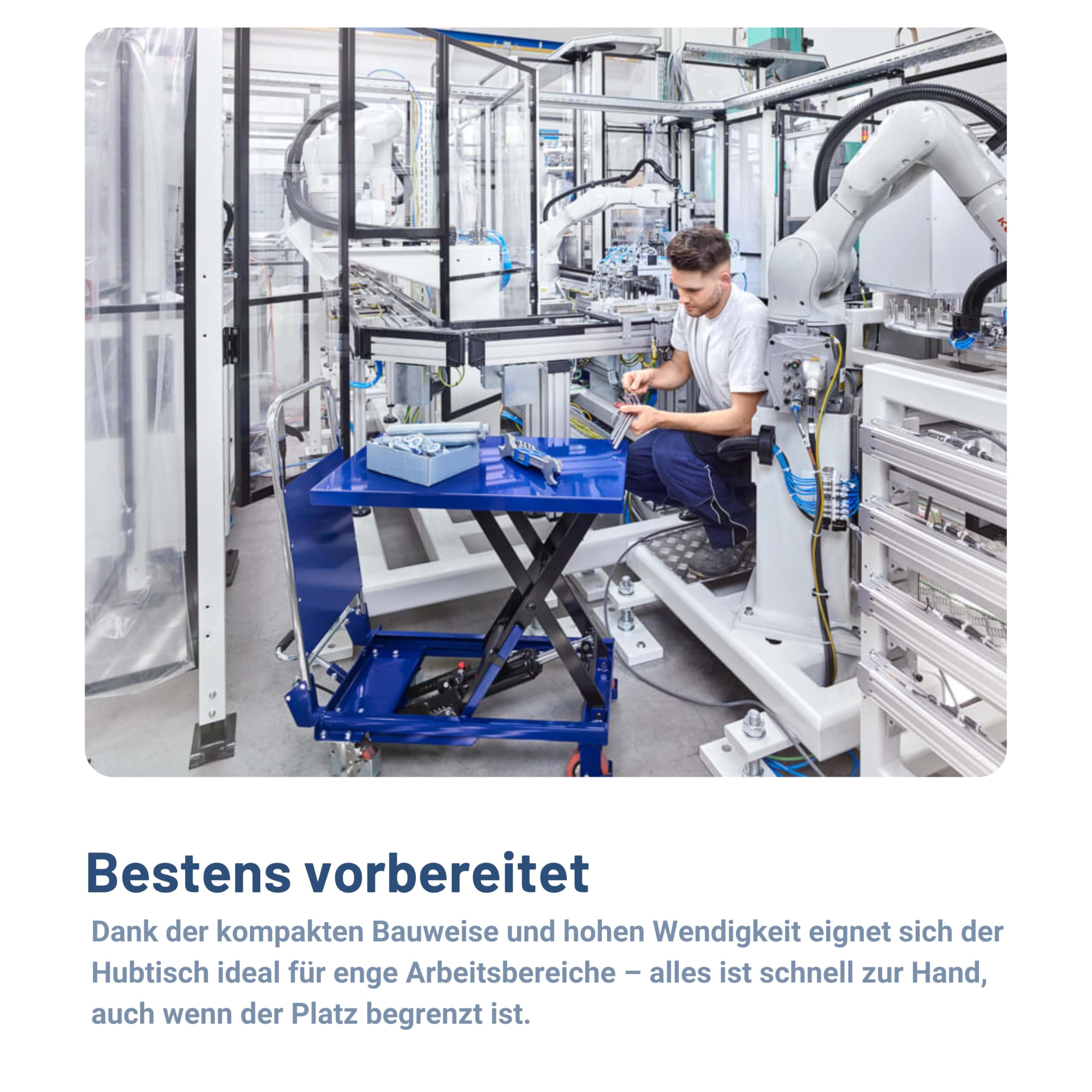 Pallit Hubtischwagen klappbar 150kg Tragkraft Höhenverstellbarer Scherenhubtisch Hebebühne 740mm Hubhöhe Hydraulisch
