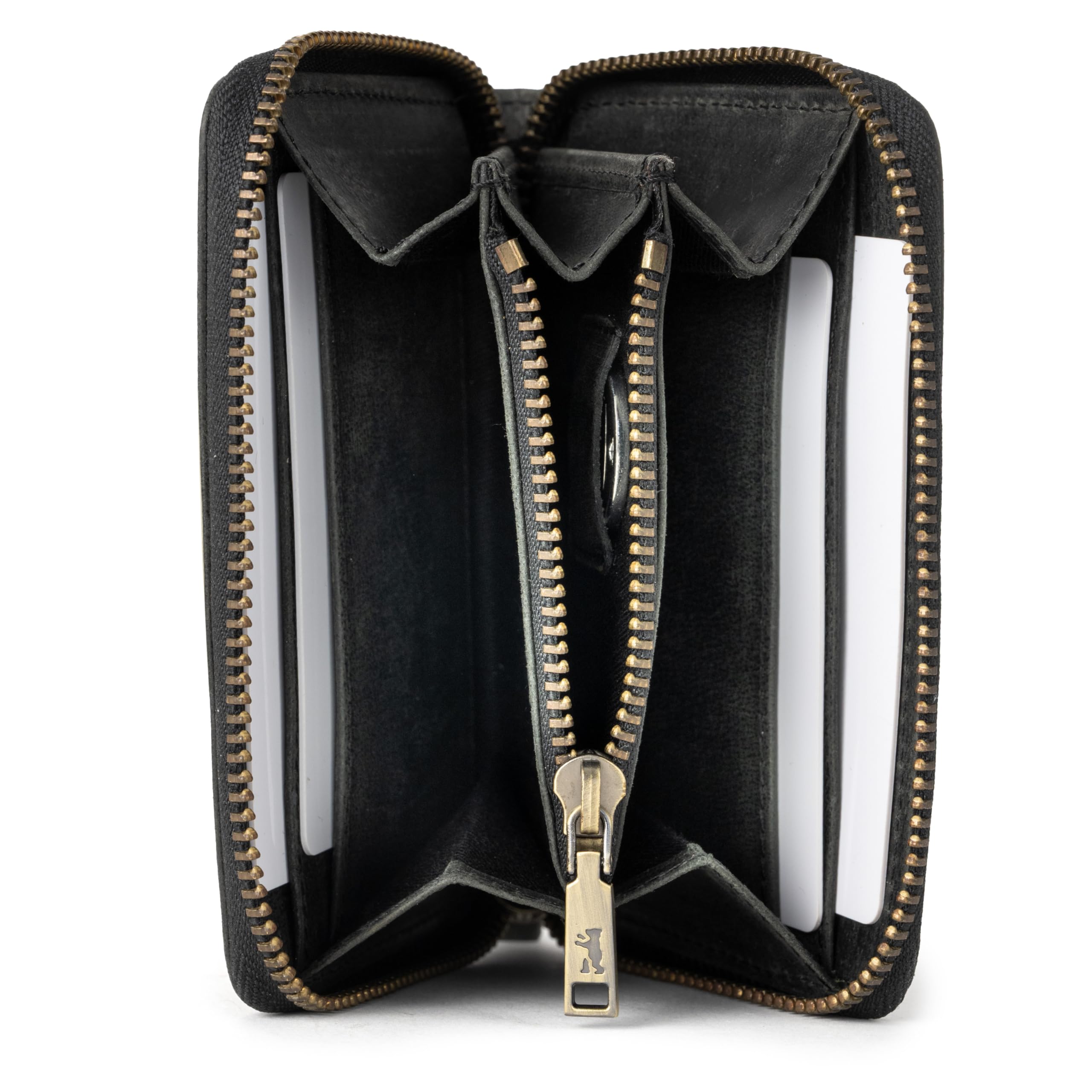 Berliner Bags Portefeuille vintage ELSA - Petit portefeuille pour femme - En cuir - Avec protection RFID certifiée TÜV - Avec boîte cadeau - Gris foncé