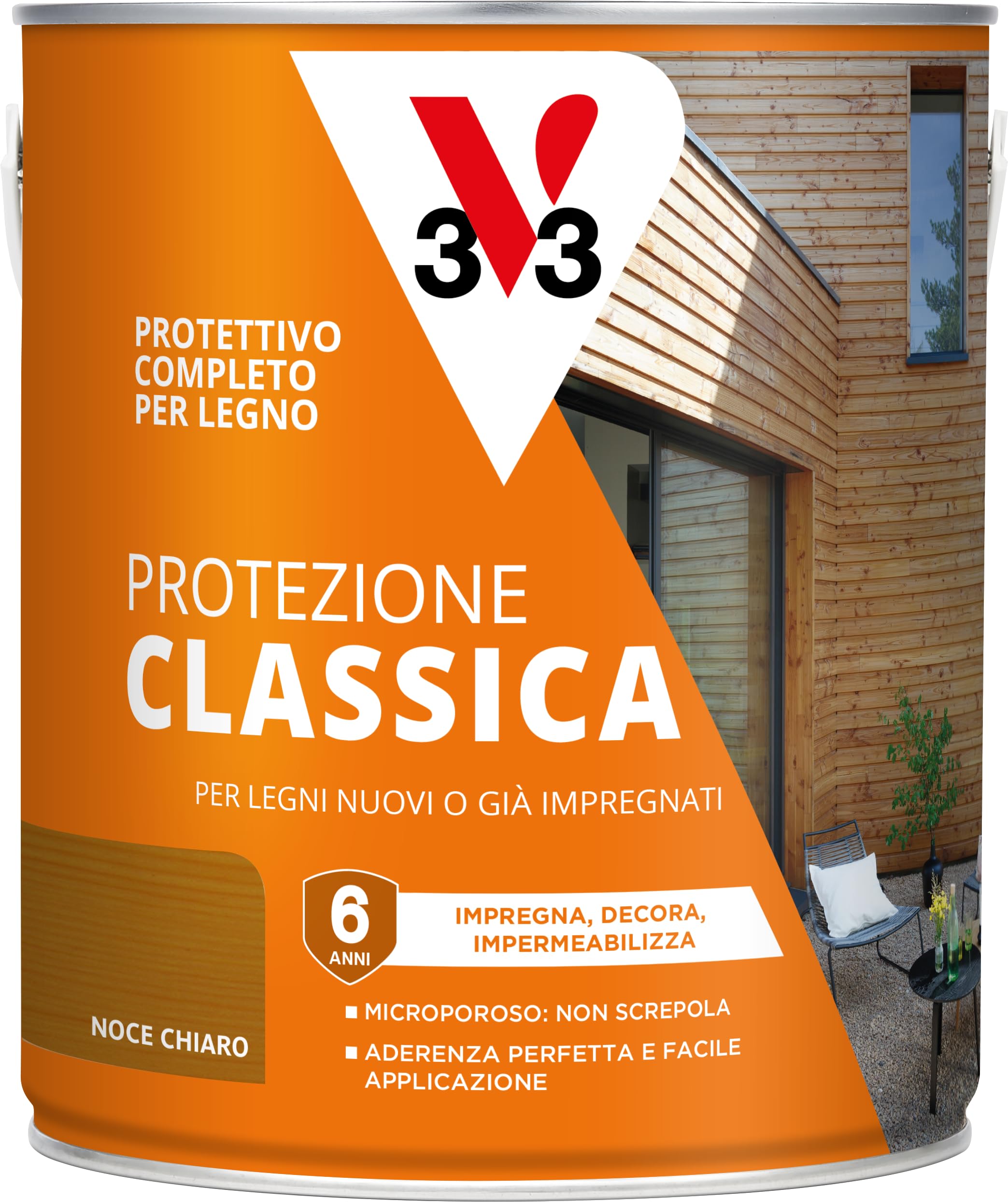 V33 Protettivo Completo per Legno a Solvente 6 Anni Protezione Classica
