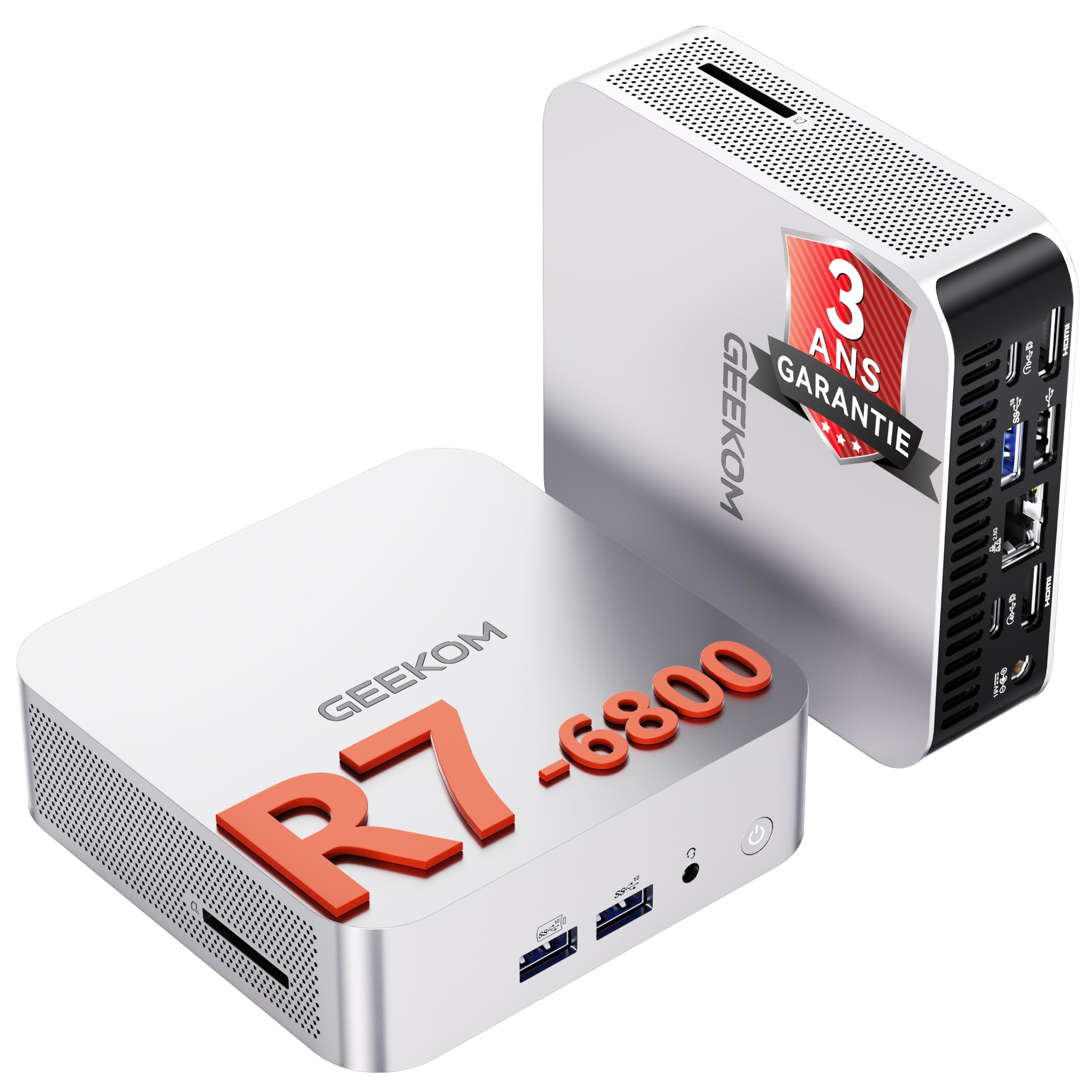 GEEKOM A6 Mini PC avec AMD Ryzen 7 6800H, Radeon 680M(4,7 GHz