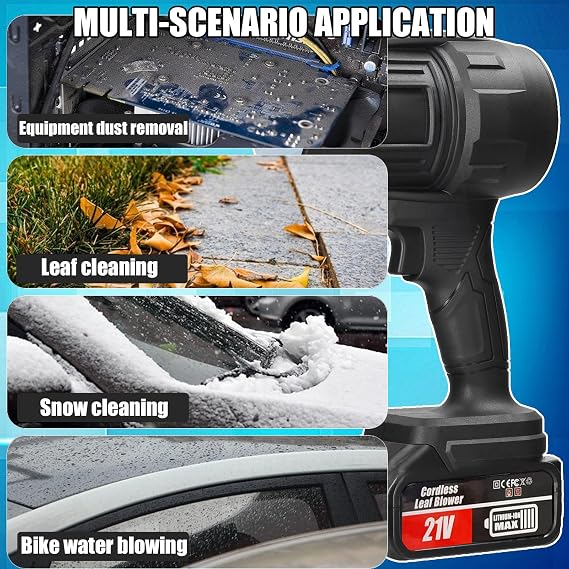 Leaf Blower Cordless with Battery and Charger, 400,000 RPM Handheld Leaf Blower with 2 X 4.0Ah Batteries, Lightweight Leaf Blowers for Patio Cleaning, Lawn Care, Leaves, Dust