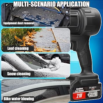 Leaf Blower Cordless with Battery and Charger, 400,000 RPM Handheld Leaf Blower with 2 X 4.0Ah Batteries, Lightweight Leaf Blowers for Patio Cleaning, Lawn Care, Leaves, Dust