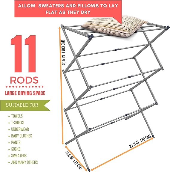 Amazon Com Clothes Drying Rack Drying Rack Laundry Drying Rack Laundry Hanger Baby Clothes Drying Rack Folding Drying Rack Portable Drying Rack Accordion Drying Rack Expandable Drying Rack Home Kitchen