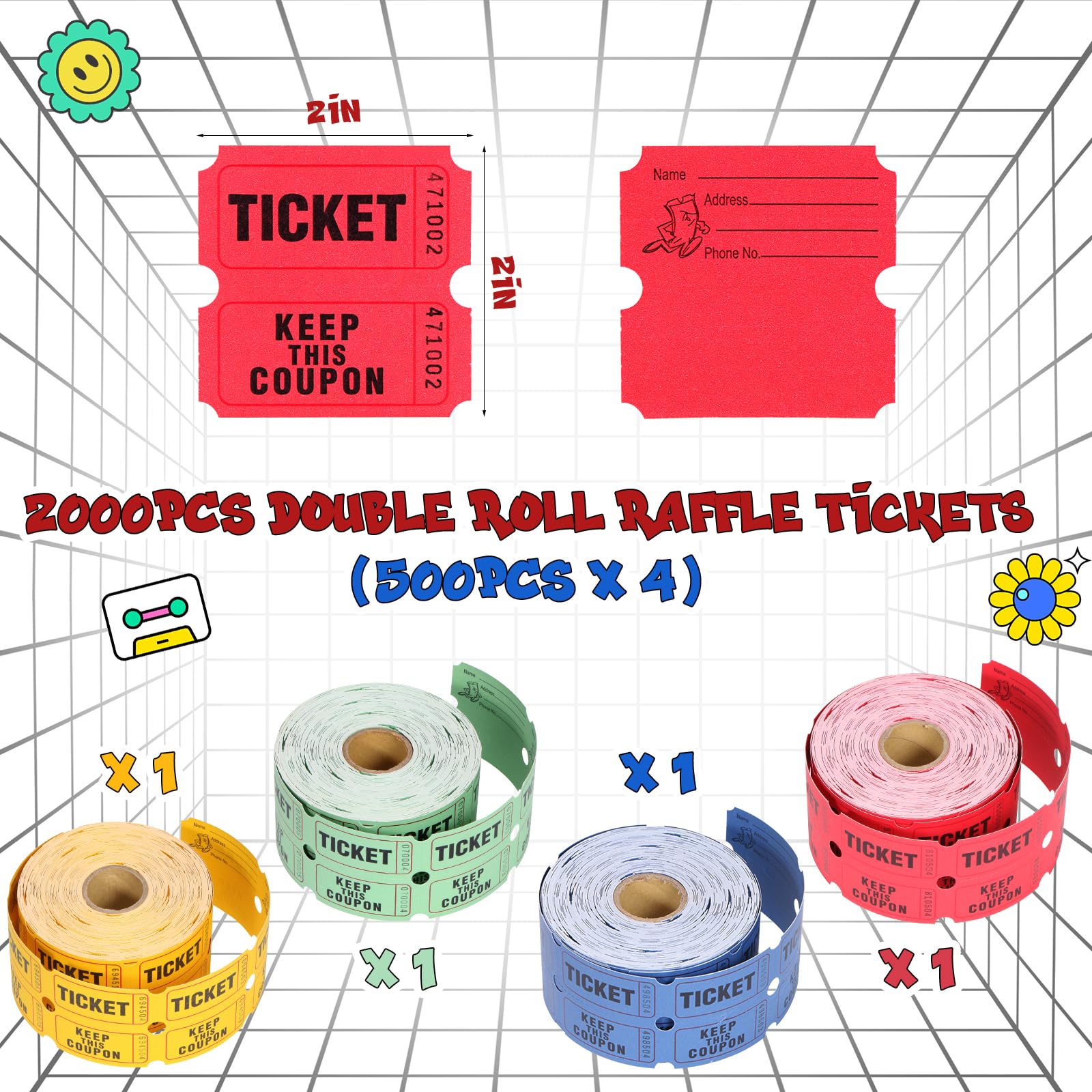 Acrylic Raffle Ticket Spinner Drum With 2000 Tickets - Transparent Lottery Box For Events & Fundraisers