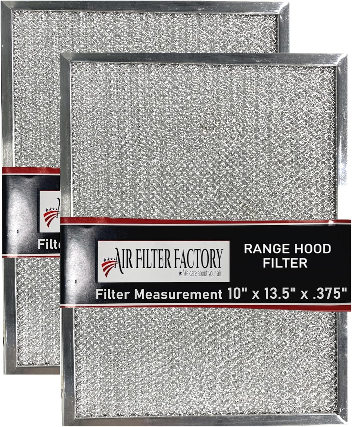 Air Filter Factory 10 Inches X 13-1/2 Inches X 3/8 Inches Range Hood Aluminum Grease Filters 2-Pack