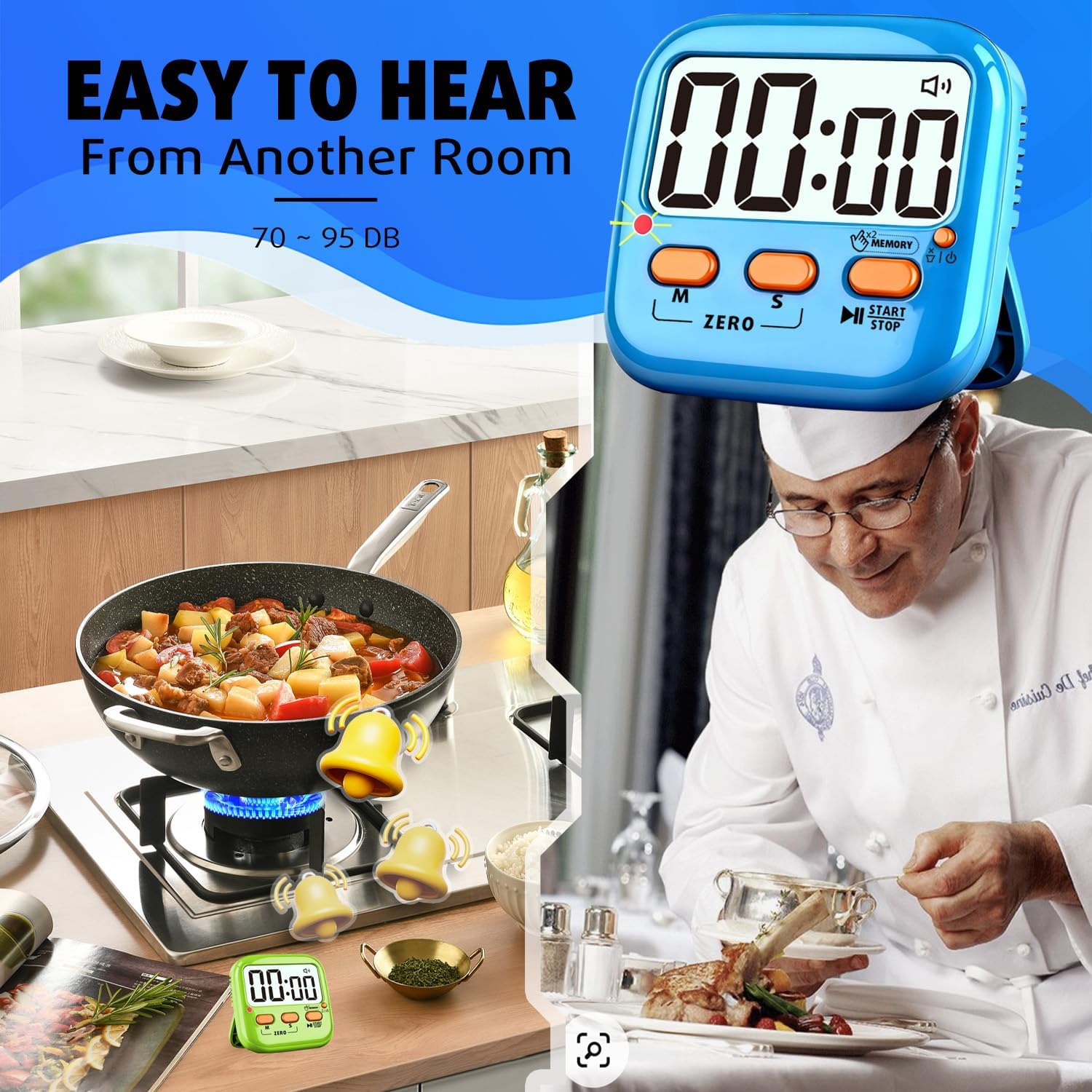 2 Pack Digital Timer for Kids Teacher Classroom Kitchen Office