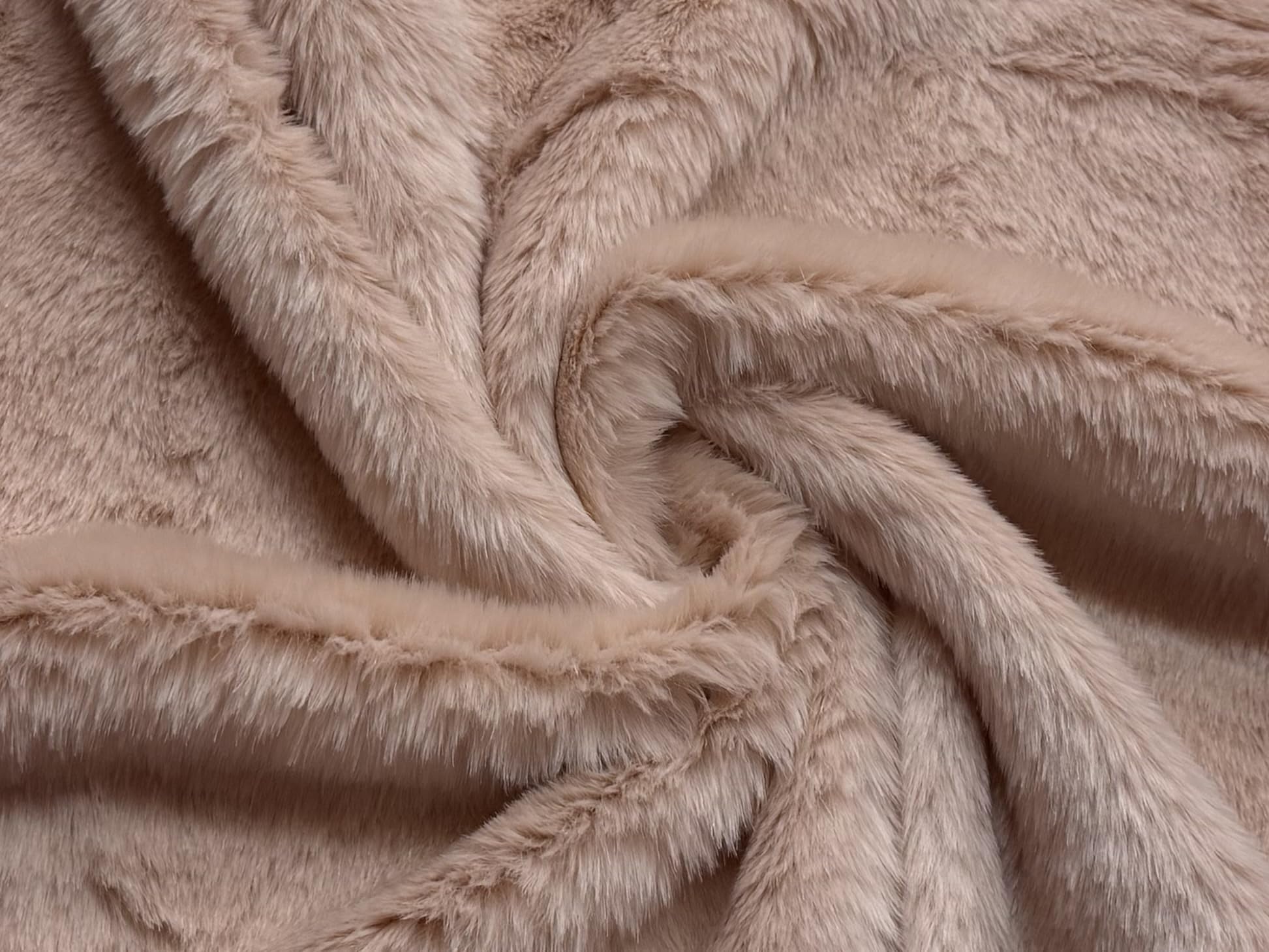 Super Luxury Faux Fur Fabric Material Old Pink Sample