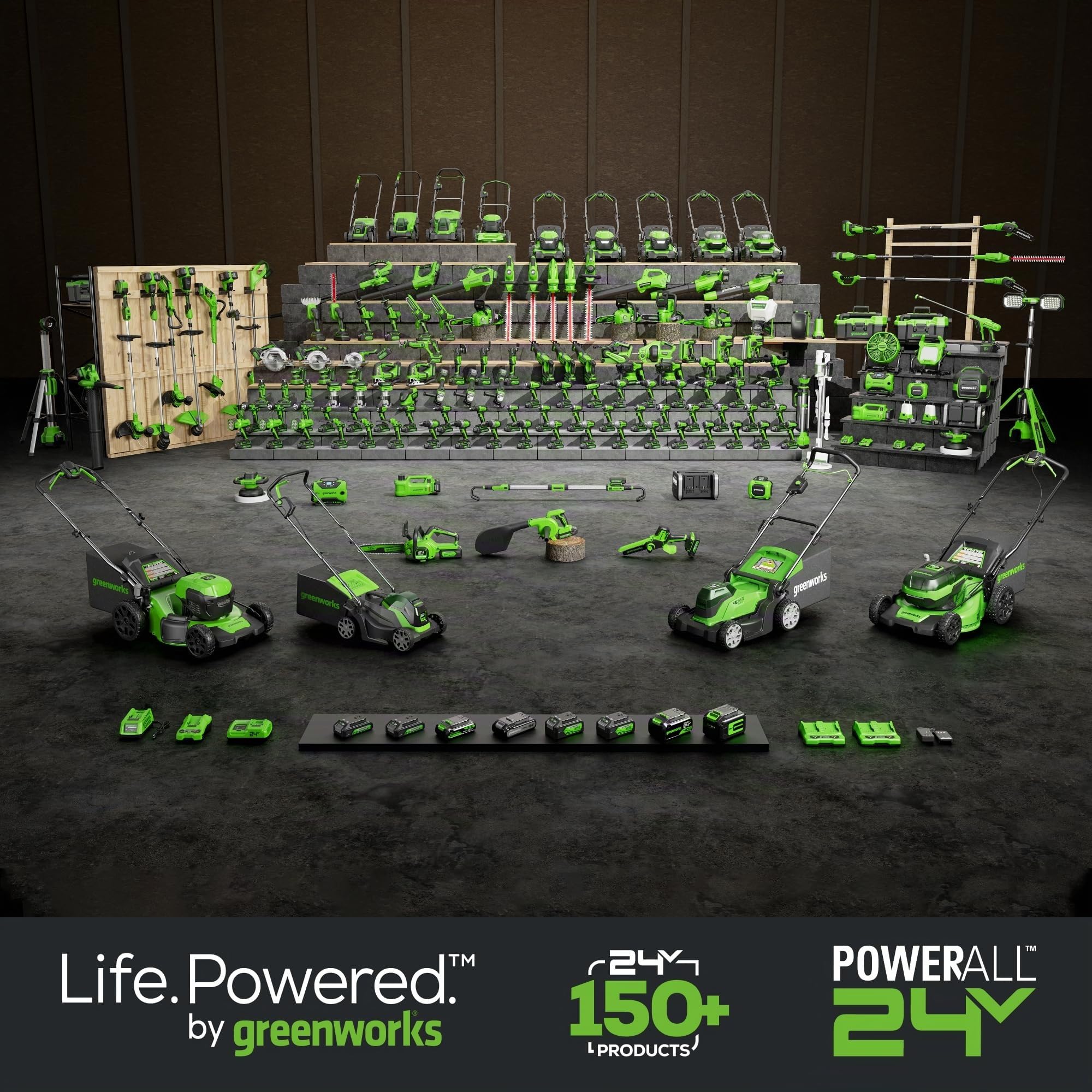 Greenworks 24V Kit combiné visseuse à chocs 200Nm et perceuse 35Nm, avec batterie 2Ah et chargeur