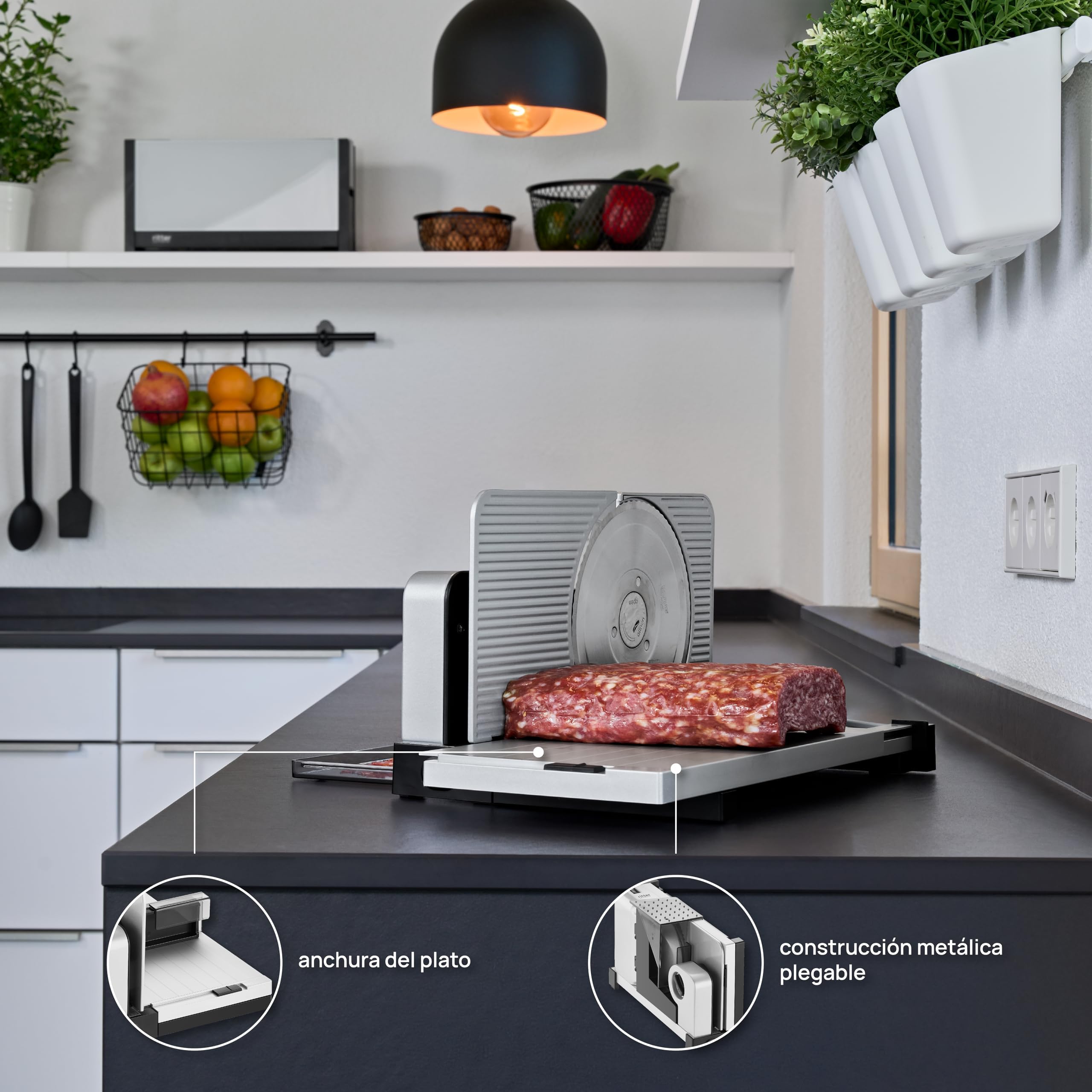 ritter icaro 5 Cortadora Eléctrica Plegable y Rebanadora de Pan de Metal