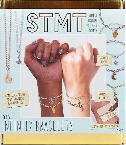 Miniatura 2 de STMT DIY Infinity Jewelry, haz 10 pulseras para siempre, kit de cadenas de pulseras permanentes, pulseras de dijes delicados, cadenas de acero