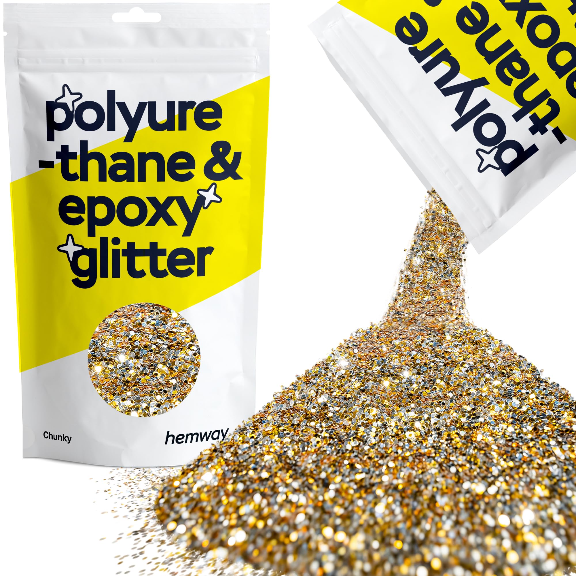 Hemway Resin Glitter Bronze Brown 100g Super Chunky | Polyurethane & Epoxy Glitter for Resin Crafts, Tumblers, Coasters, Floor & Table Art — view 64