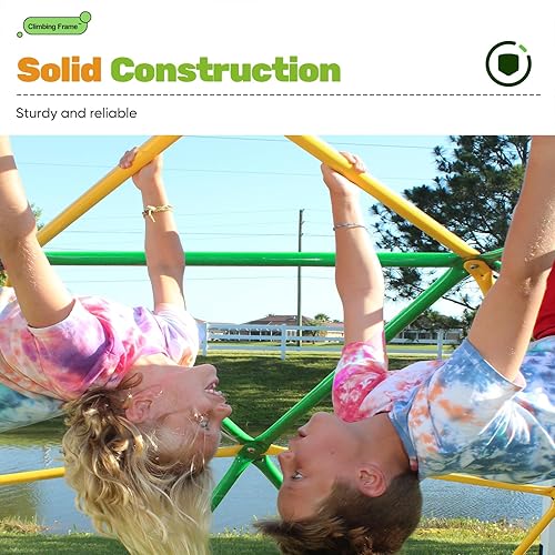 Miniatura 6 de Zupapa Cúpula de escalada de 10 pies, escaladora geométrica para exteriores de 10 pies para niños de 3 a 10 años, soporta 1000 libras, fácil