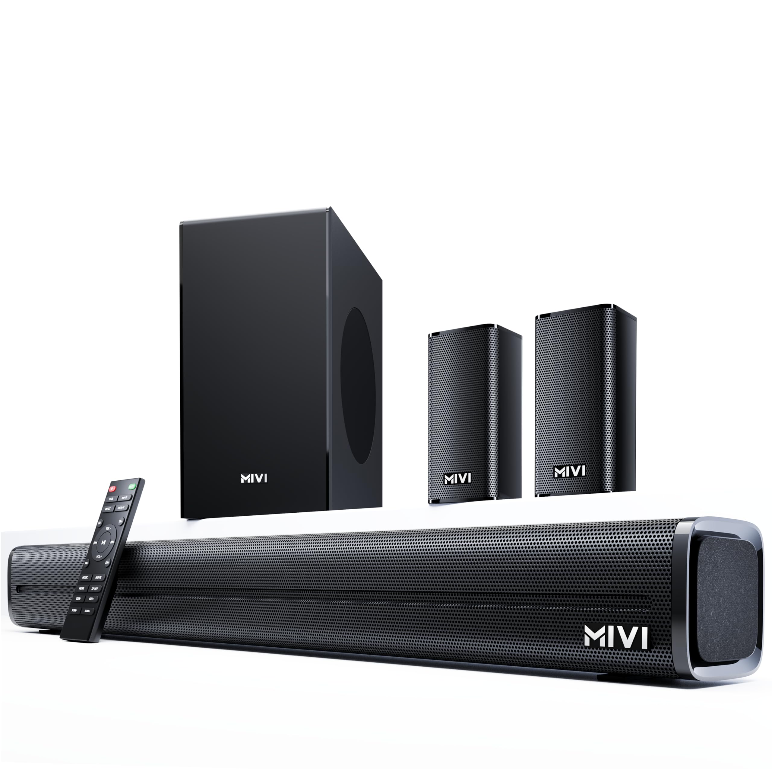 Mivi Fort Hip-Hop 4000 Soundbar [Latest Launch], 400 Watts, 5.1 Channel, Multiple EQ & Input Modes, BT v5.3, Remote Accessibility, Made in India Sound bar