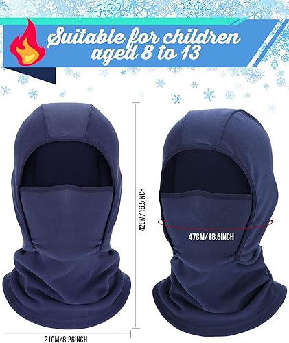 Miniatura 3 de Honoson Pasamontañas de esquí para niños con 1 agujero, pasamontañas de invierno cálido, máscara de cara completa, resistente al viento, para niños