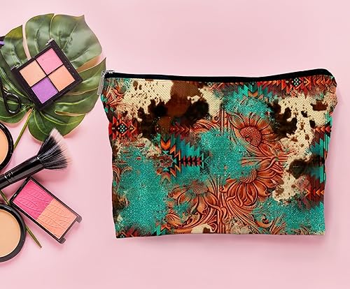 Miniatura 3 de Bolsa de maquillaje retro - Regalos cosméticos occidentales, pequeña bolsa de cosméticos occidentales para bolso