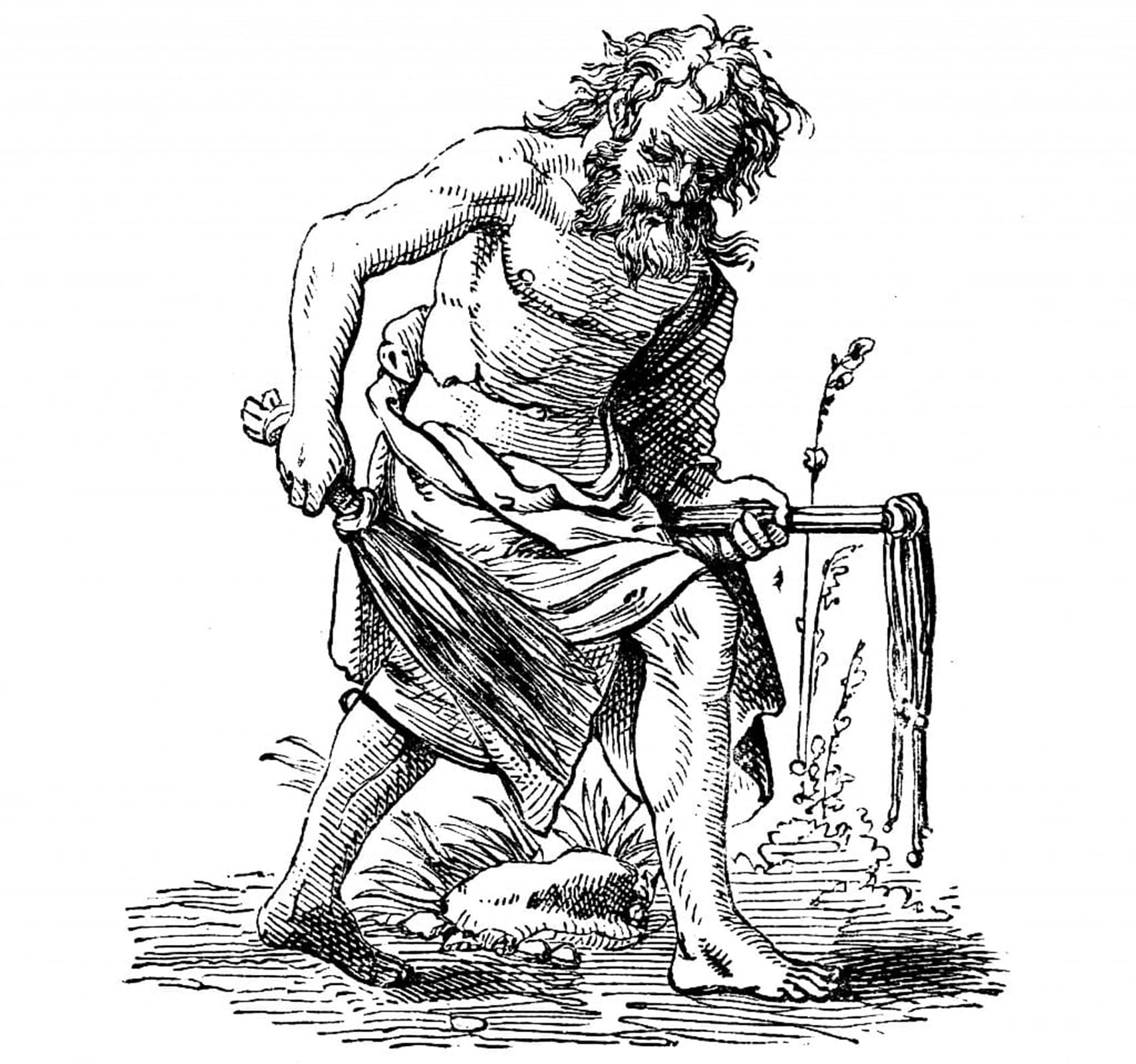 ARTXLXXBN Famous Painting Canvas Artwork Graffiti Print Flagellant by Jost Amman Portrait Canvas Image for Home Decor 60x90cm