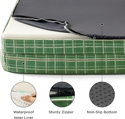 Miniatura 336 de Bedsure - Cama ortopédica XXL para perros, sofá cama lavable para perros gigantes, espuma de soporte con funda extraíble y lavable, forro Marrón