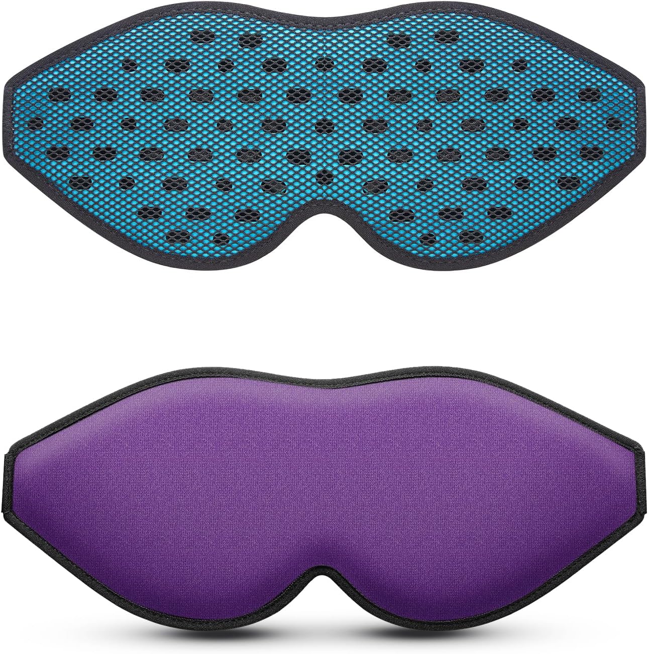 LitBear Sleep Mask Purple and Breathable Sleep Mask Blue