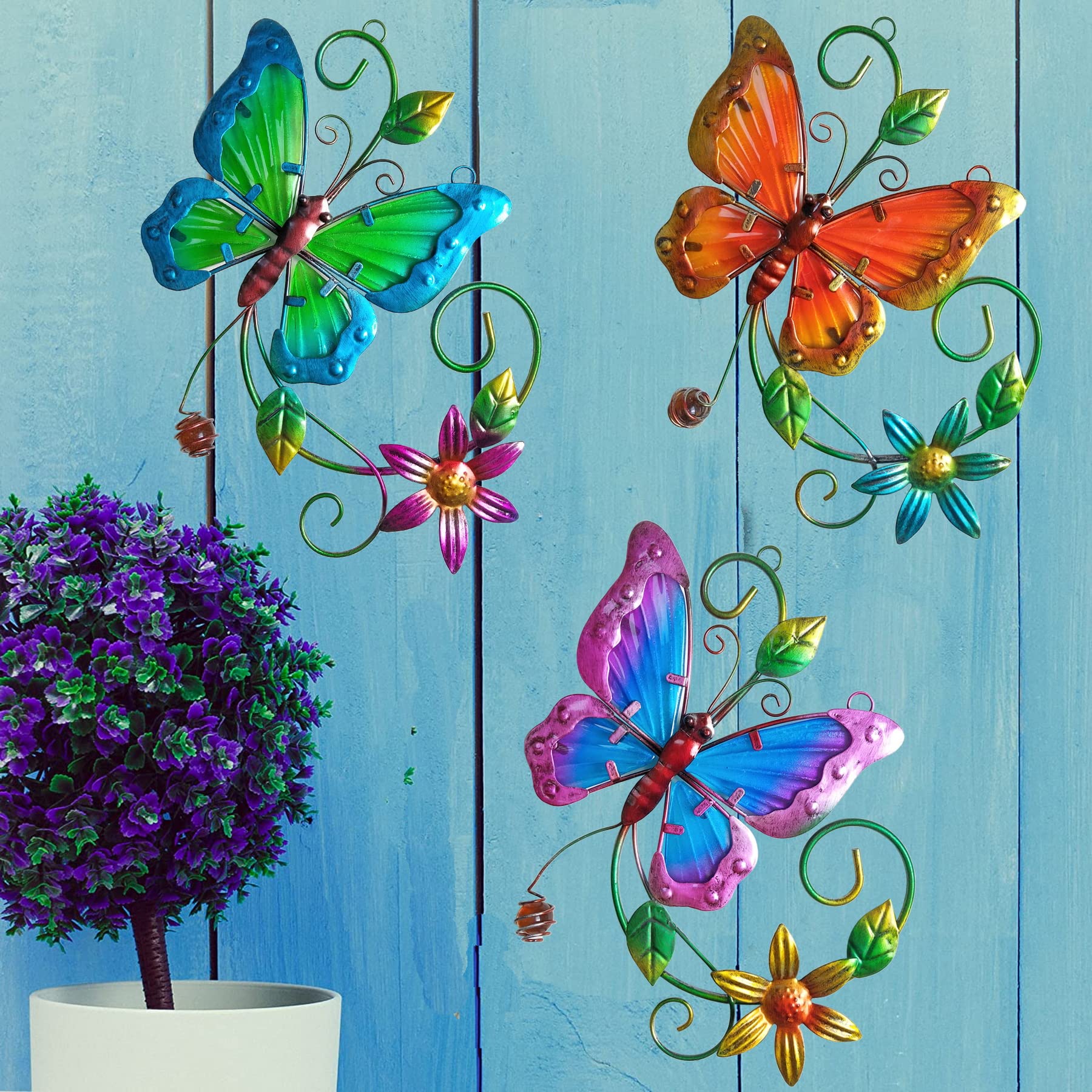 BUTTERFLY - acada92264⑤ Jetec 8 Pcs Metal Butterfly Wall Decor 6.5 in Butterflies