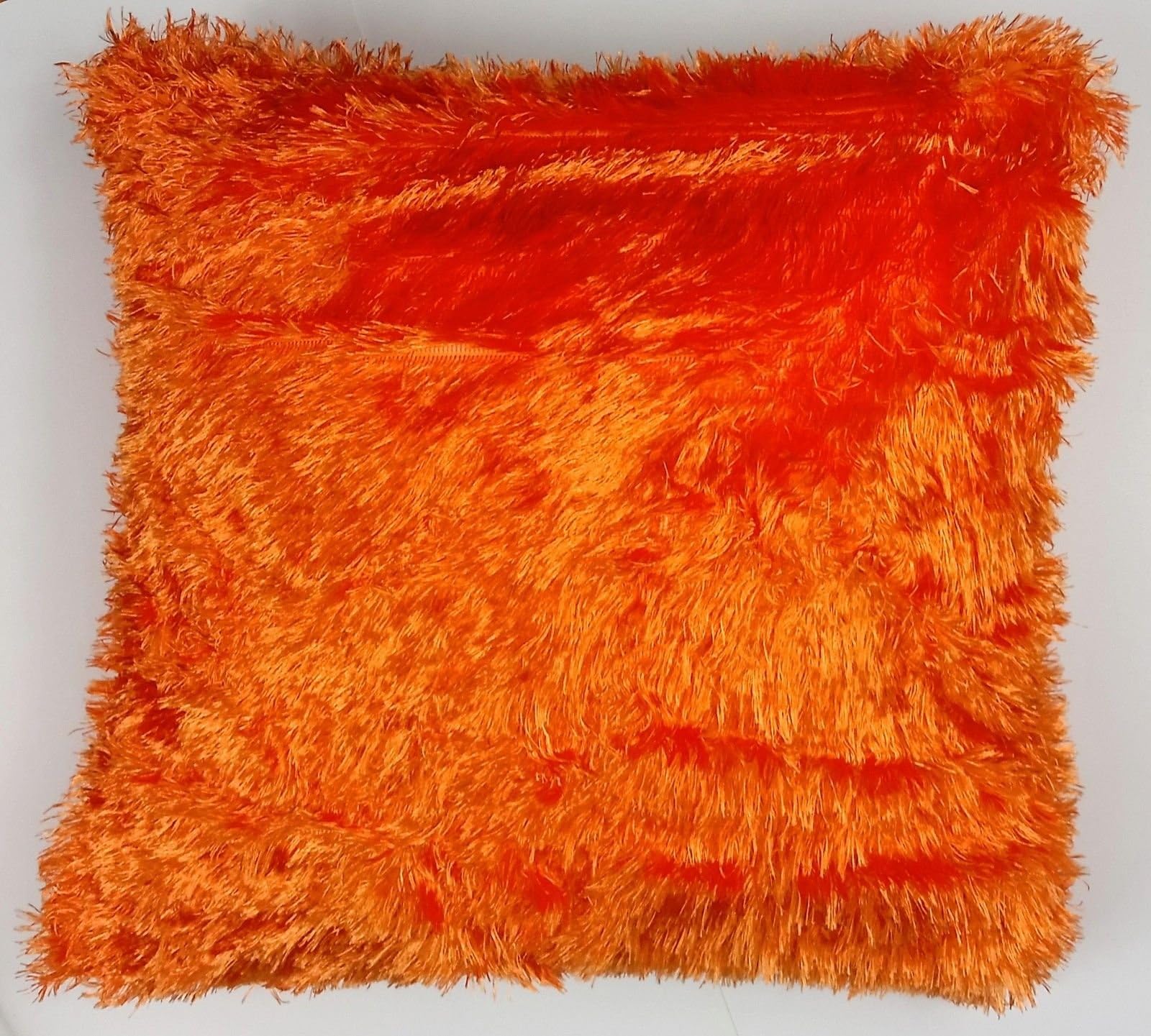 Throw Home Decoration Fur Fluffy Sofa Soft Plush Luxury Cushion Cover (Orange)
