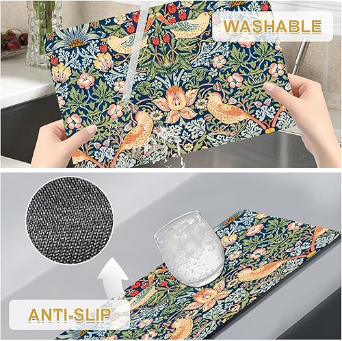 Miniatura 6 de Juego de 4 manteles individuales de piel sintética azul resistente al calor para mesa de comedor, antideslizantes, impermeables, a prueba de aceite,