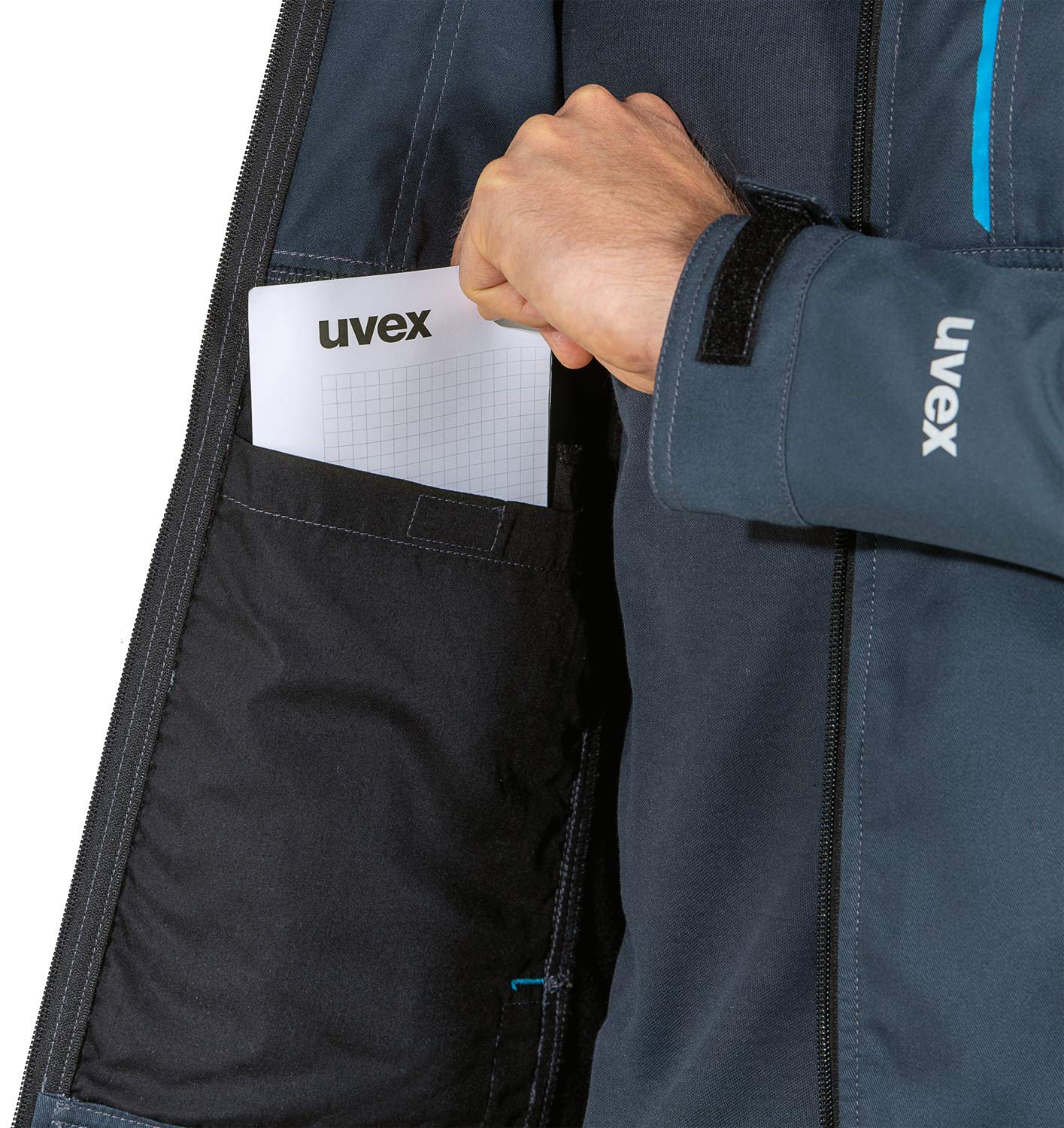 Uvex Tune-up - Chaqueta de trabajo Softshell, con dos bolsillos en el pecho y dos paquetes laterales - transpirable y repelente al agua