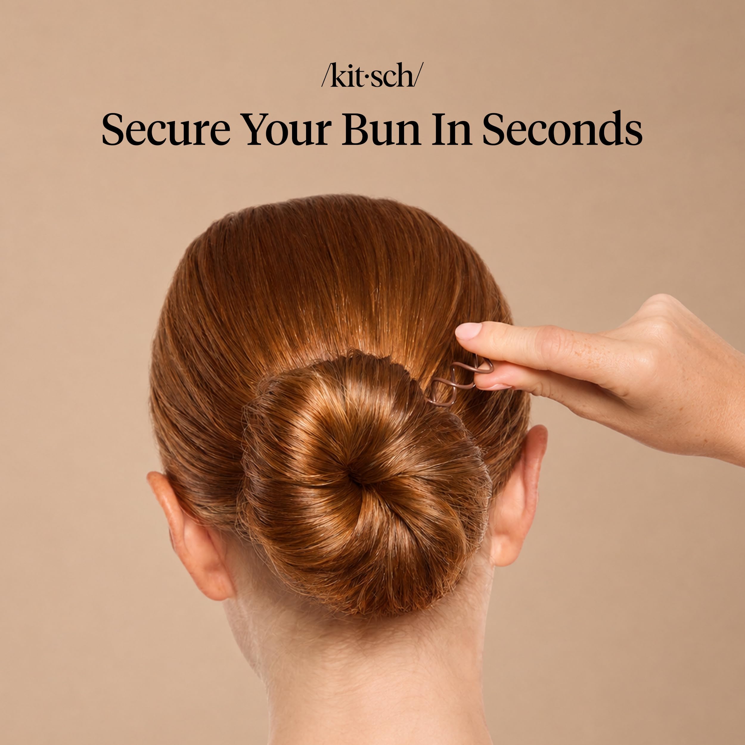 Kitsch Spiral Bobby Pins - Brown Hair Accessories -4 Kitsch Spiral Bobby Pins - Brown Hair Accessories -4