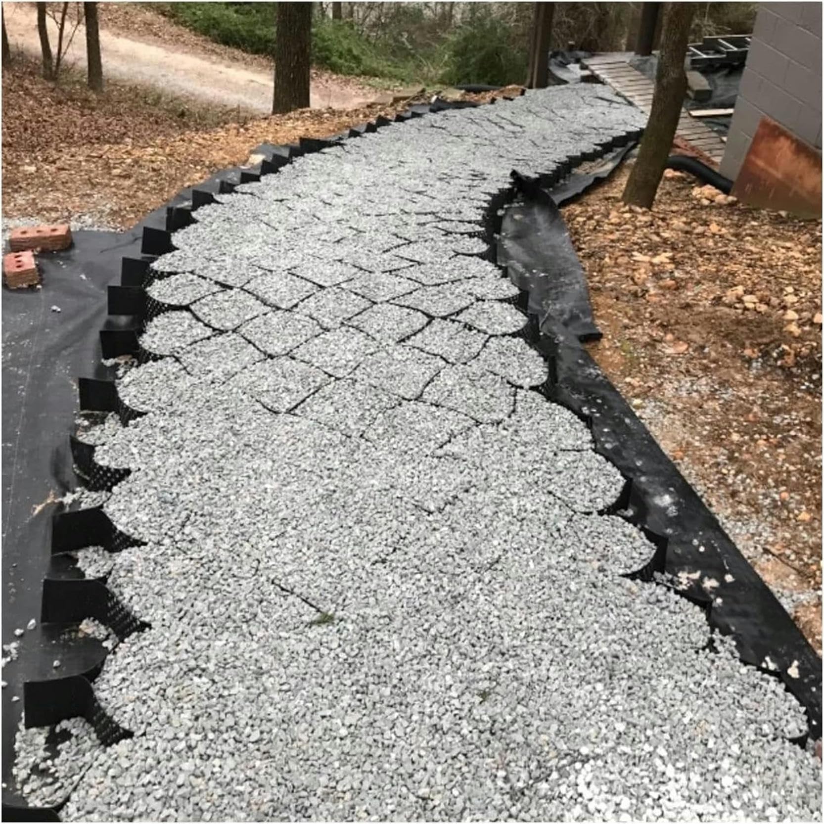 Geogrid Gravel Grid, 2 Inch Thick Geocell Ground Grid, Various Size Options Confinement System Geo Cell Grid Paver for Gravel Stabilizer for Light Duty Traffic Areas (Color : W X L, Size : 1