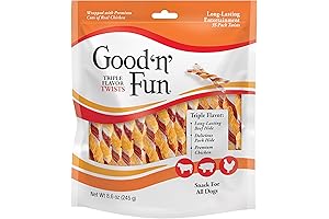 Good'n'Fun Triple Flavored Rawhide Twists For Small Dogs
