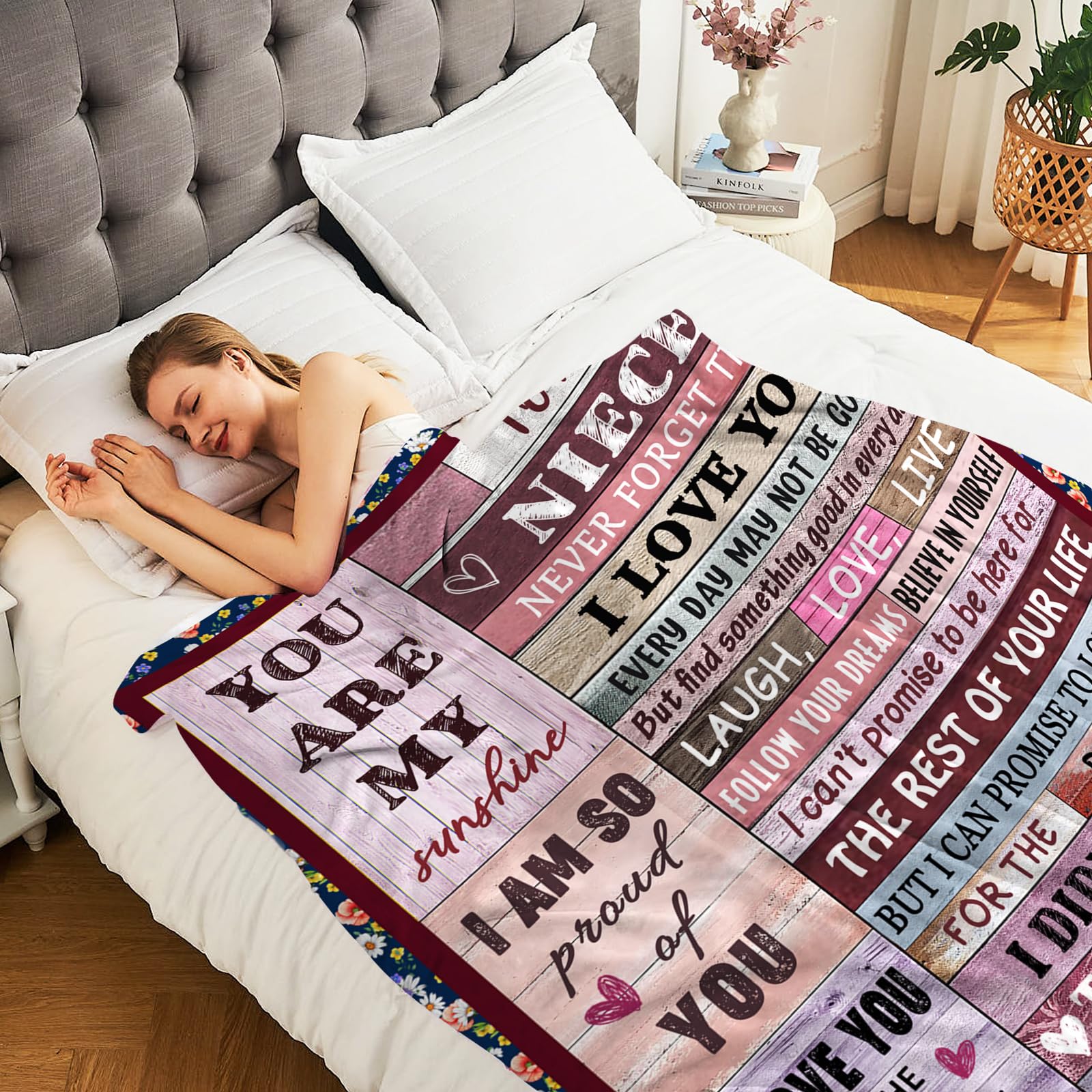 AJIIUSV Nichte Decke – 127x152cm, Ultraweiches Micro-Fleece, Personalisiertes Geschenk
