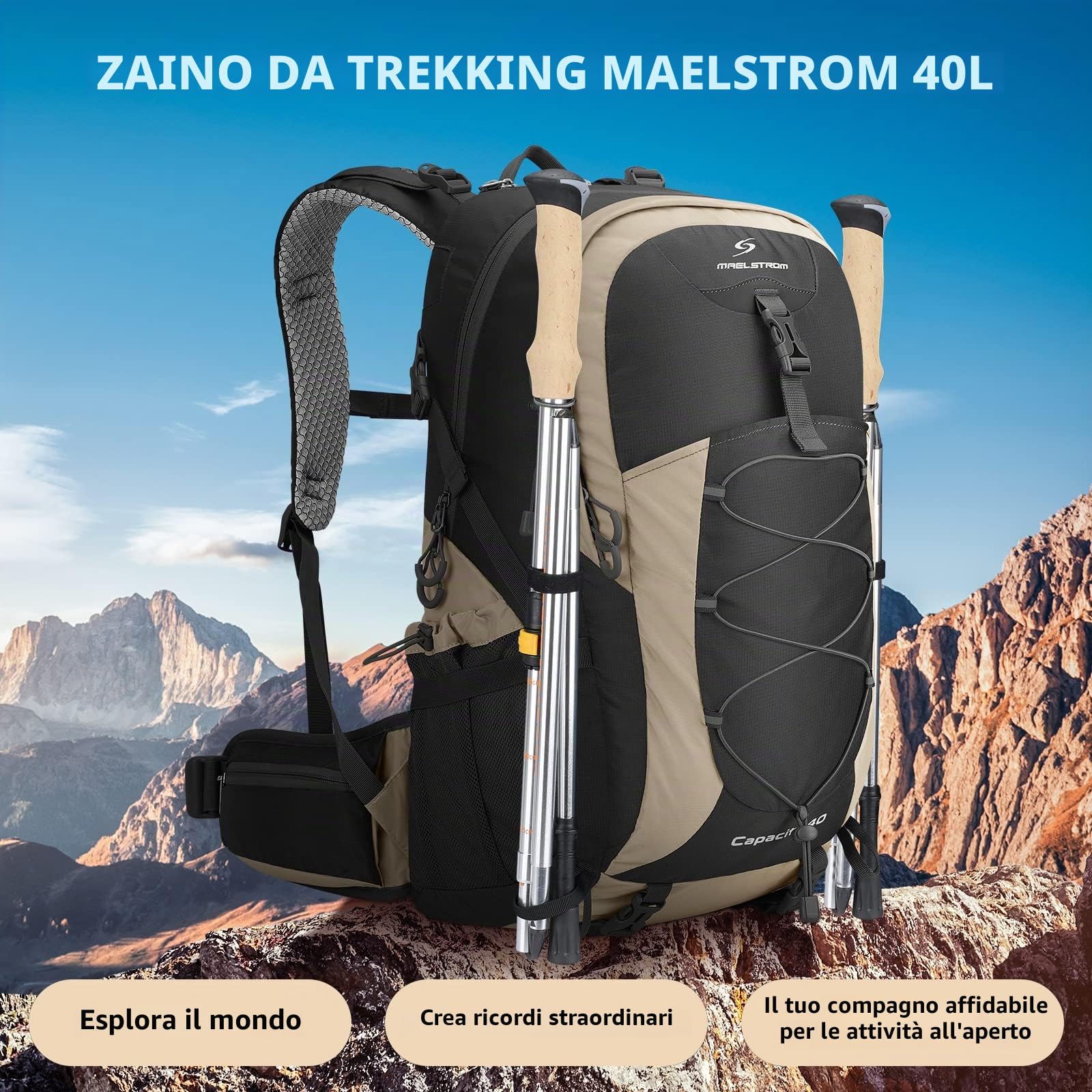 Maelstrom Zaino Da Trekking Impermeabile 40l zaino da trekking Unisex - Adulto