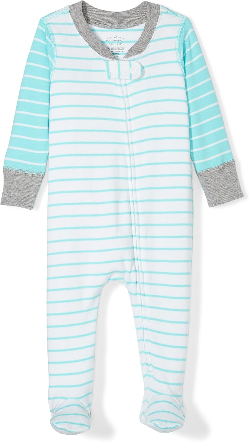 Moon and Back Boys' Organic Footed Zip-Front Sleep and Play