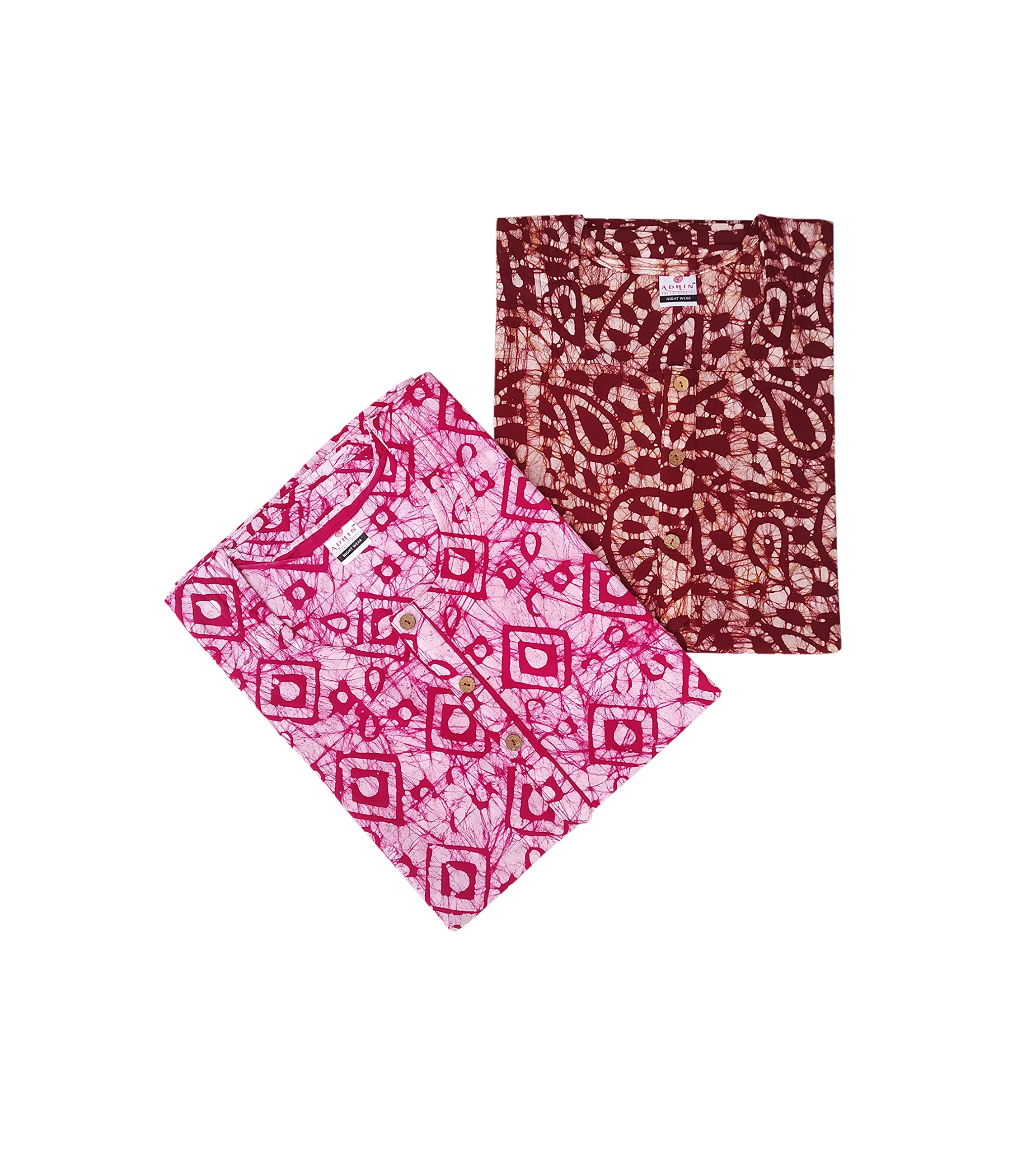 adhin Women’s Cotton Batik Nighty Maxi Pack of 2 MX215-picture-35