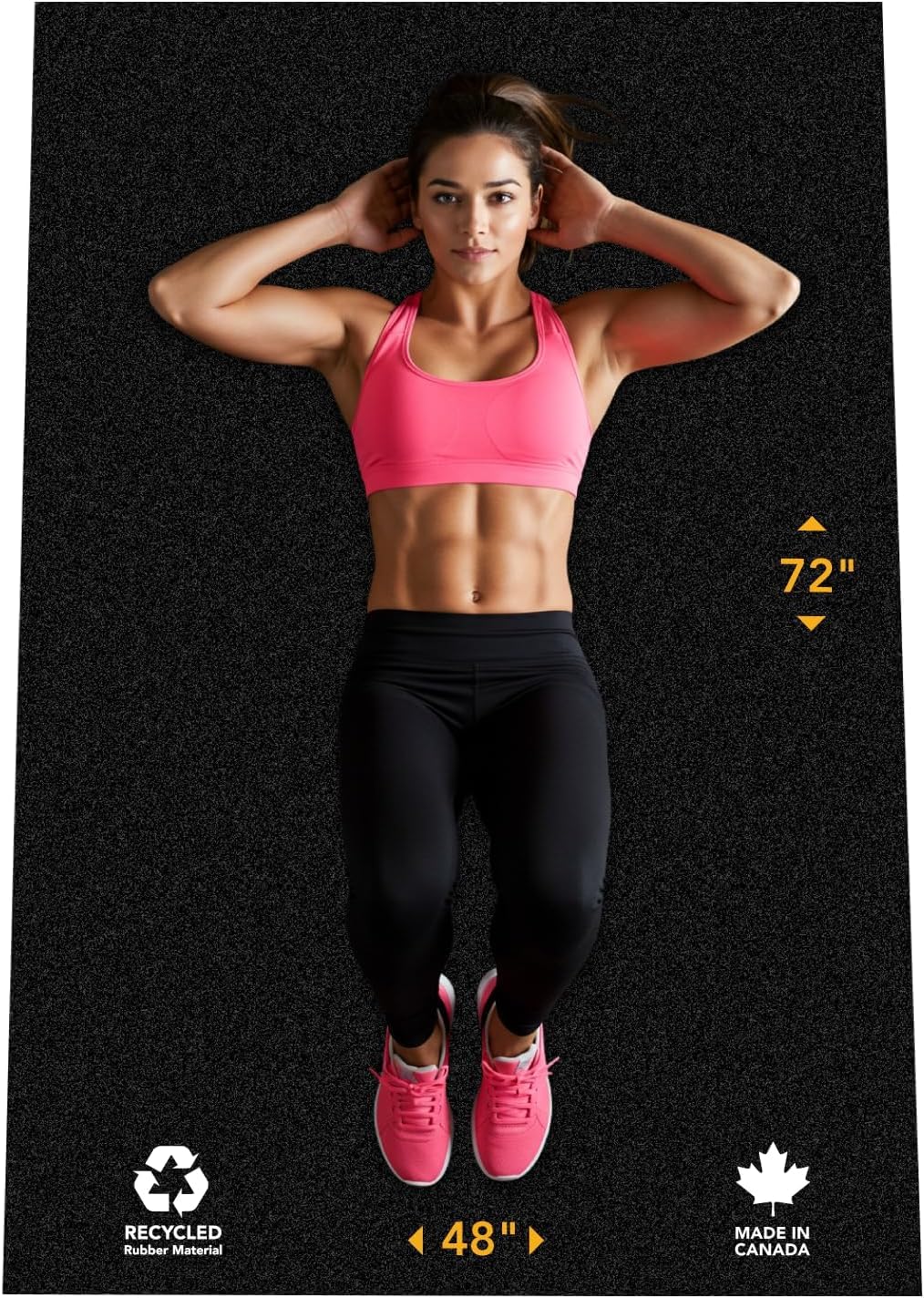 Rubber King Multi-Purpose Exercise Mat - 100% Recycled Thick Rubber Mat for Home Gym Flooring, Non-Slip, Low-Odor Durable Workout Mat for Indoor/Outdoor, Shoe-Friendly