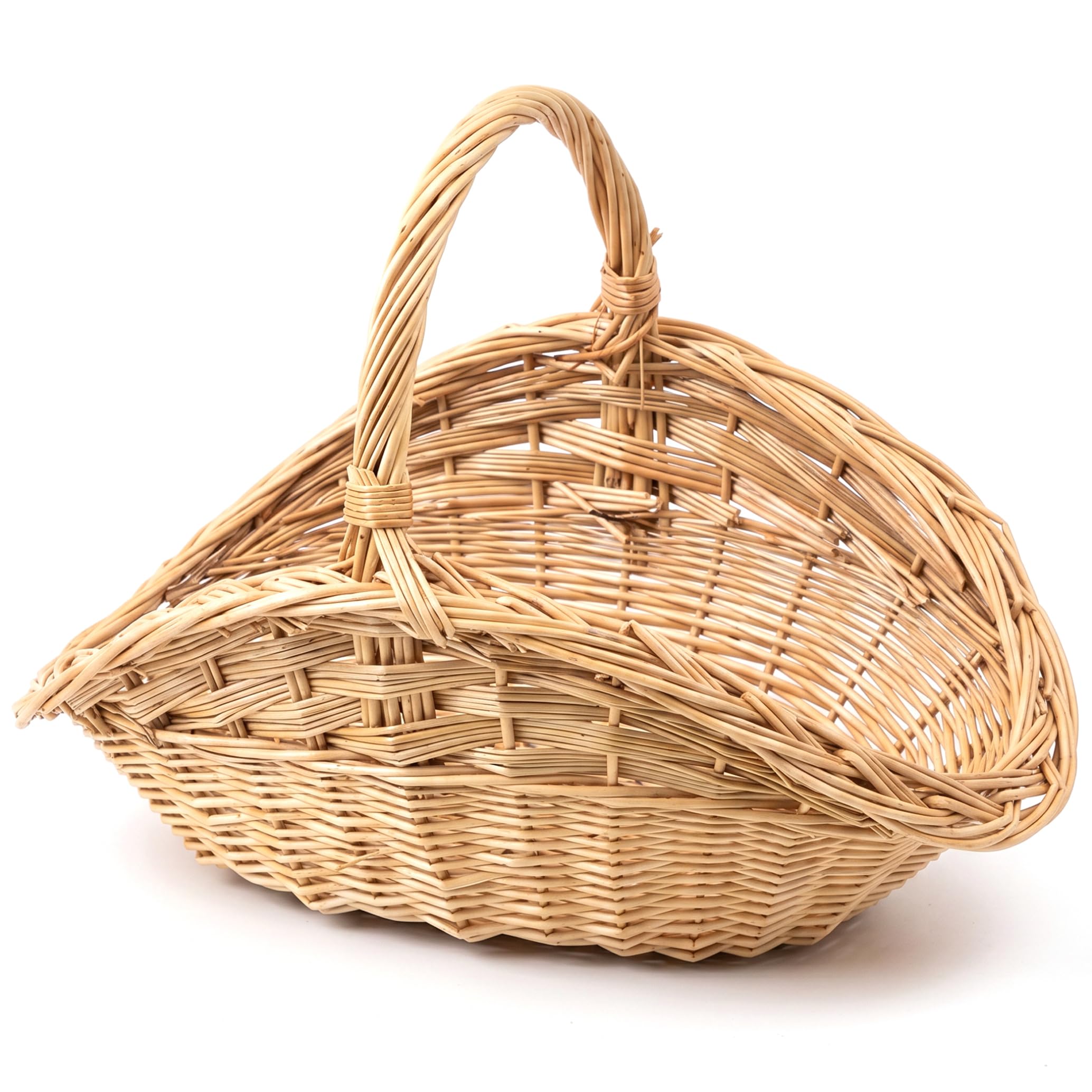 Takingup Khaki Garden Baskets For Gathering Vegetables, Wicker Flower Picking Basket With Handle Natural Tote Multipurpose Storage For Produce, Eggs, Picnic - Vegetable Basket For Garden