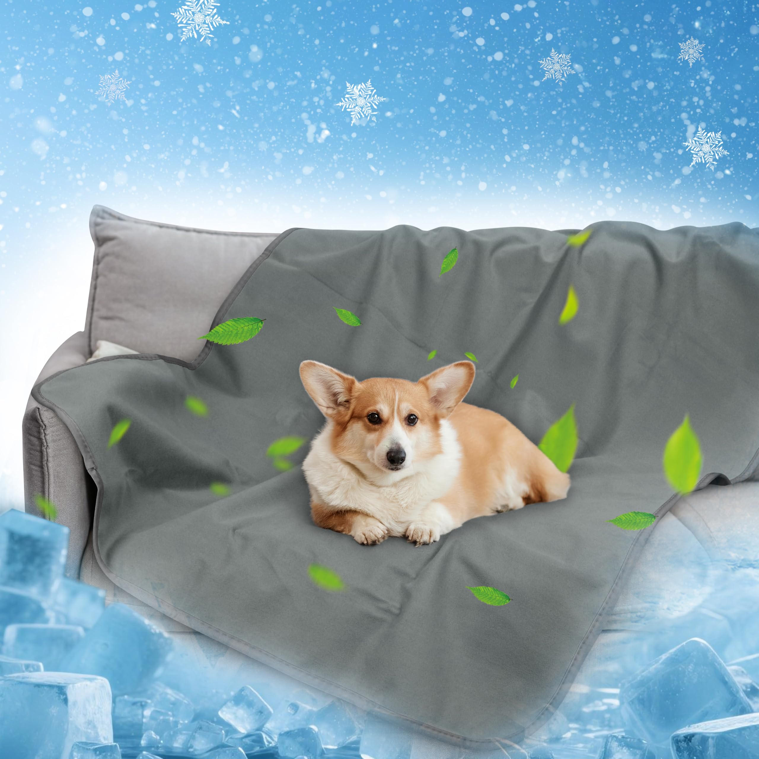 Coperta Refrigerante Impermeabile Per Cani Pawsee - 130x75cm, Blu, Reversibile - Foto 4