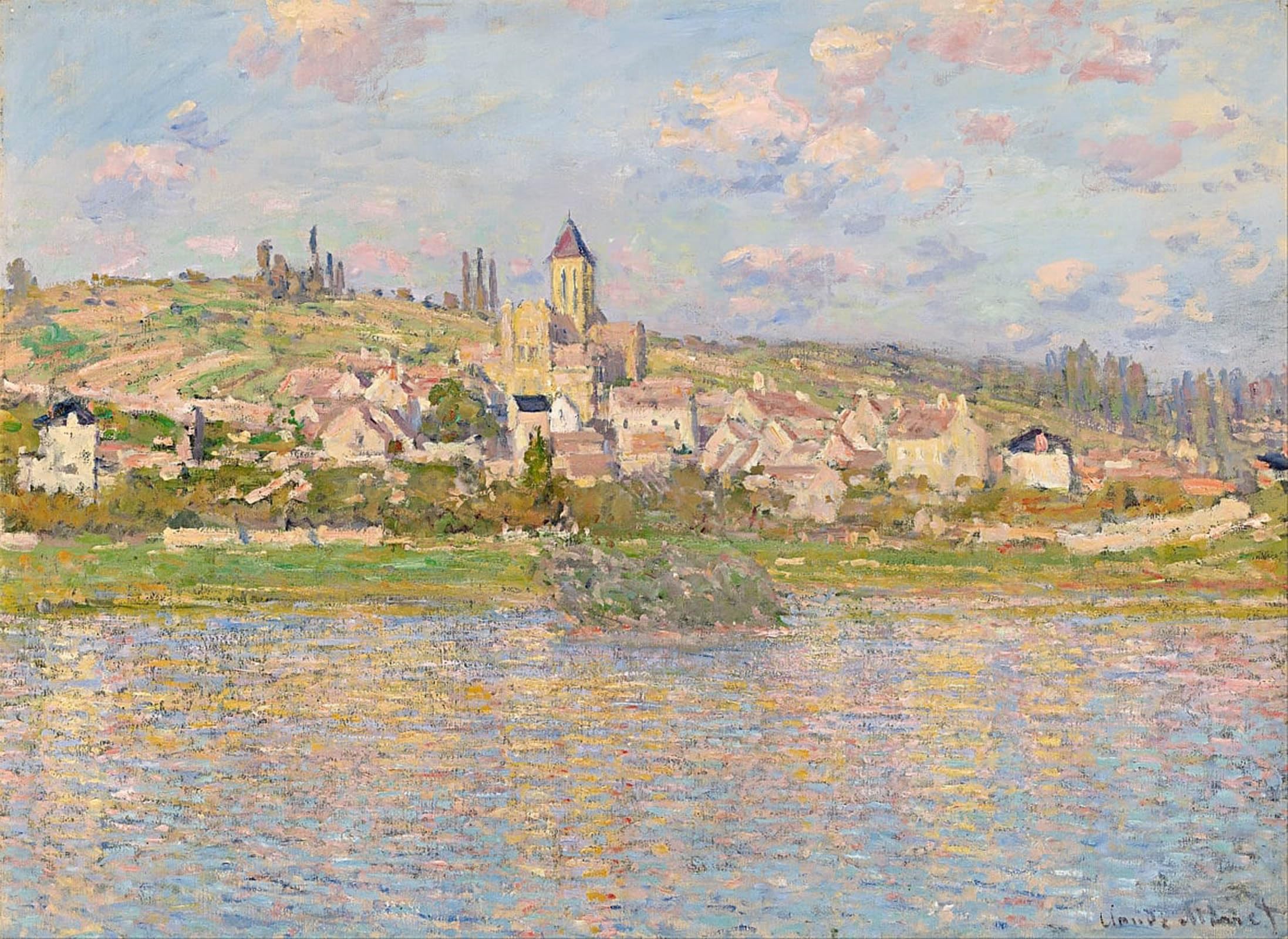 ARTXLXXBN Famous Prints Artwork Pictures Poster Painting Art Vétheuil by Claude Monet Artwork Landscape Pictures for Home Decor 60x90cm