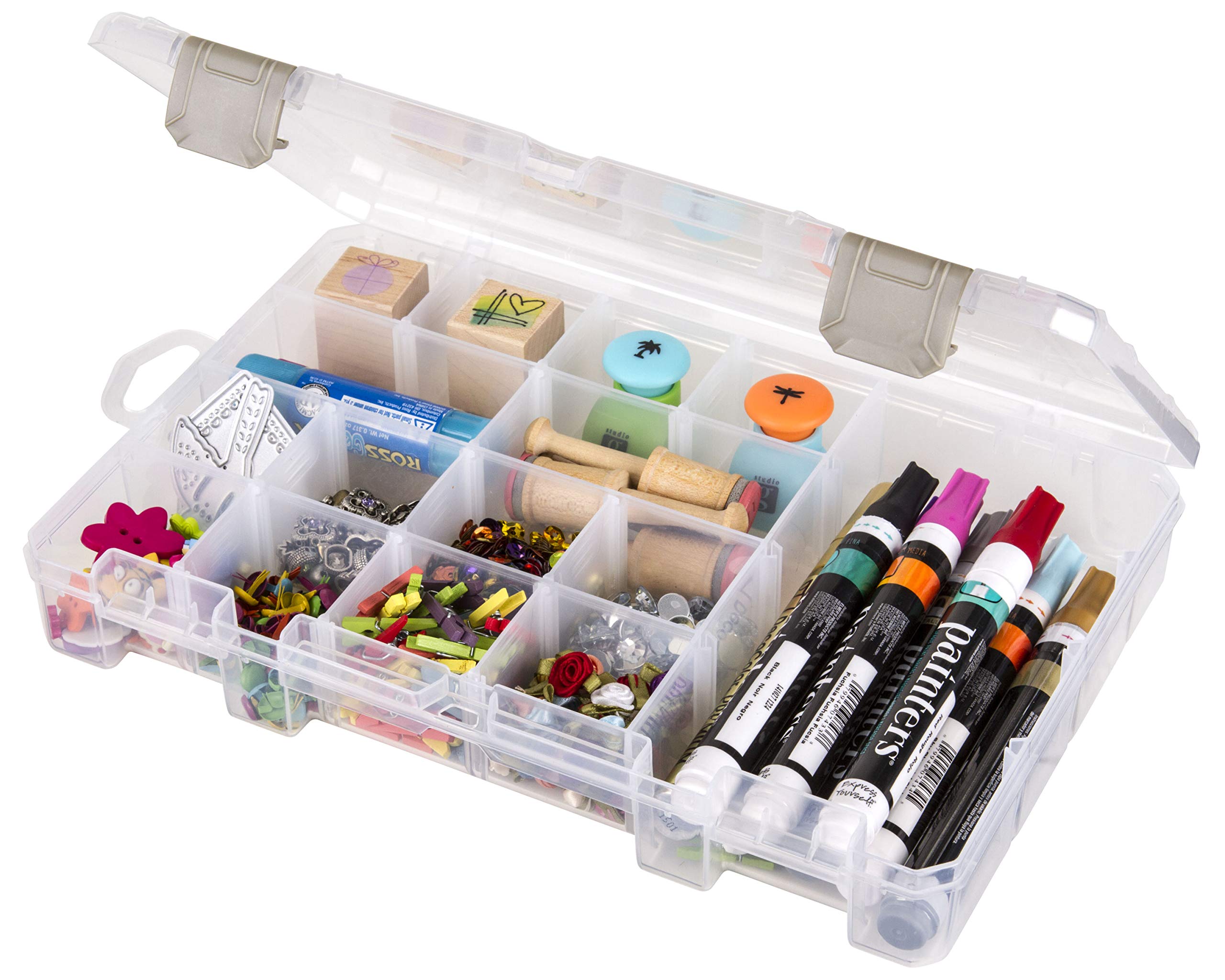 ArtBin Solutions 4004AB Medium Box, 4-Compartment, Translucent Clear