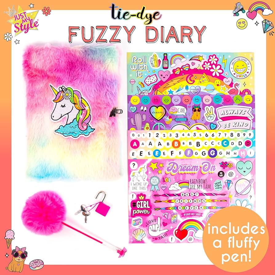 Amazon.com: Just My Style Tie-Dye Fuzzy Diary by Horizon