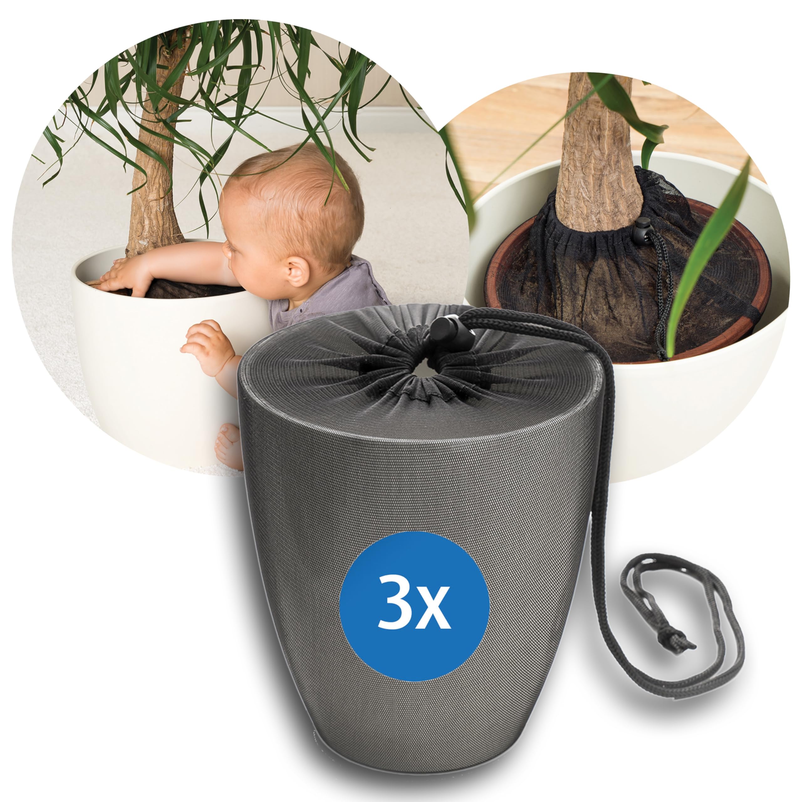 reer Siatka ochronna na rośliny, papierowa torba, 3 sztuki, do doniczek o średnicy do 30 cm, aby Twoje dziecko nie jadło ziemi do kwiatów